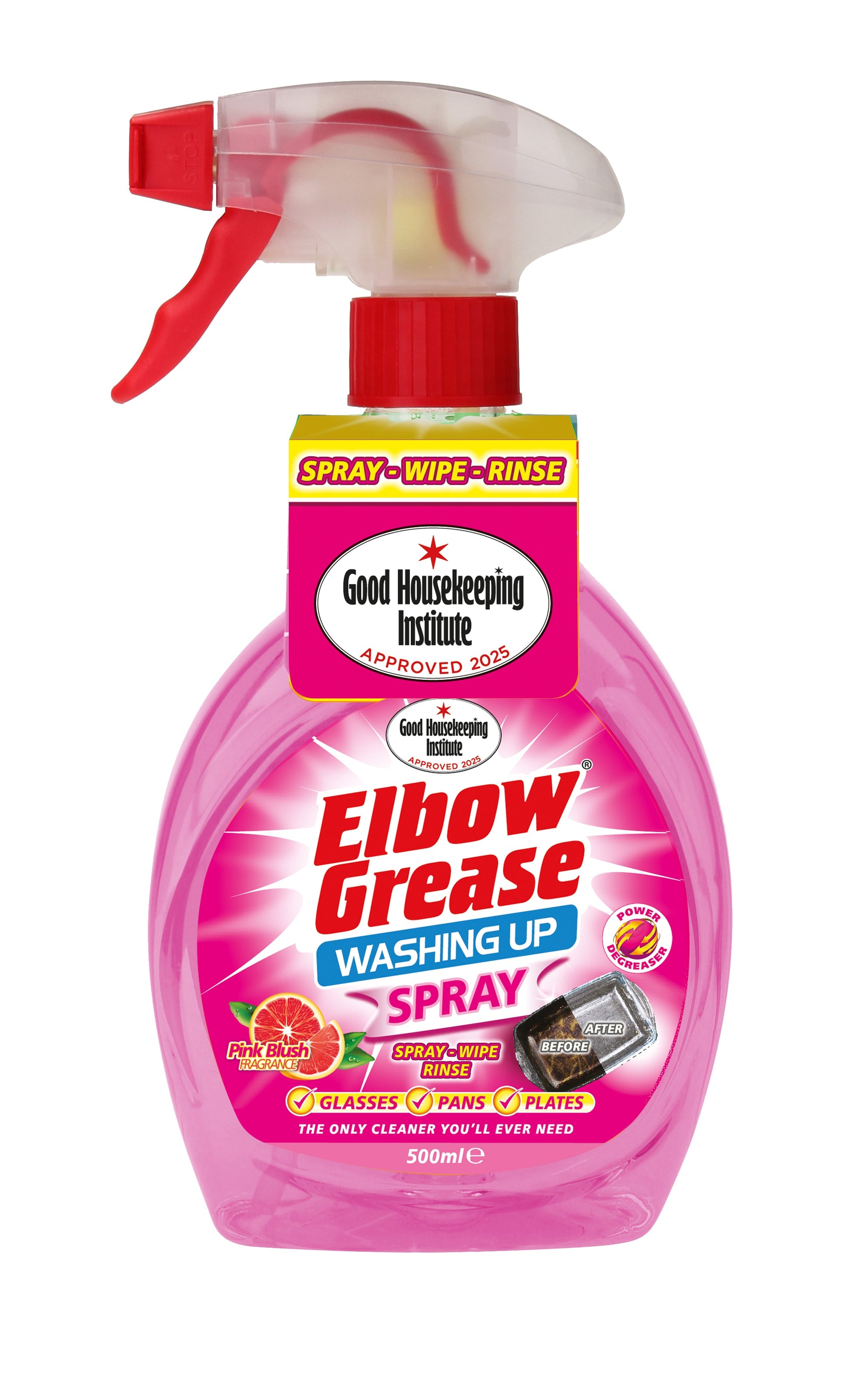 Elbow Grease Pink Washing Up Liquid Spray 500ml