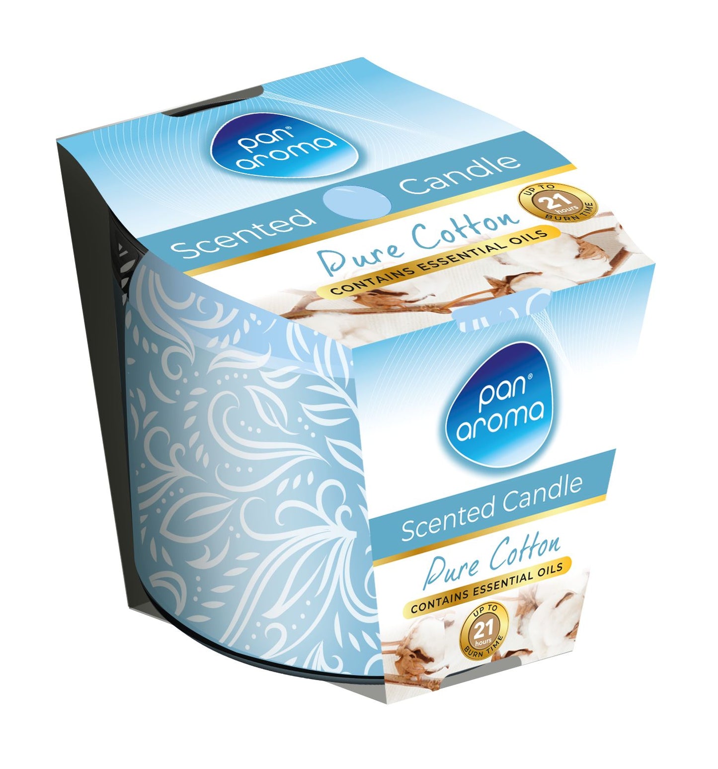 Printed Glass Candle – Pure Cotton