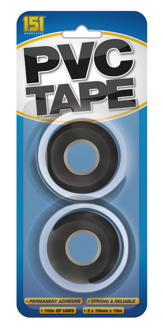 PVC Tape Black 2pk