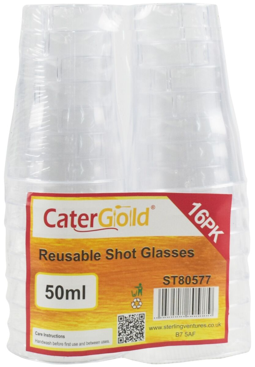 Shot Glasses - Reusable 50ML 16pk
