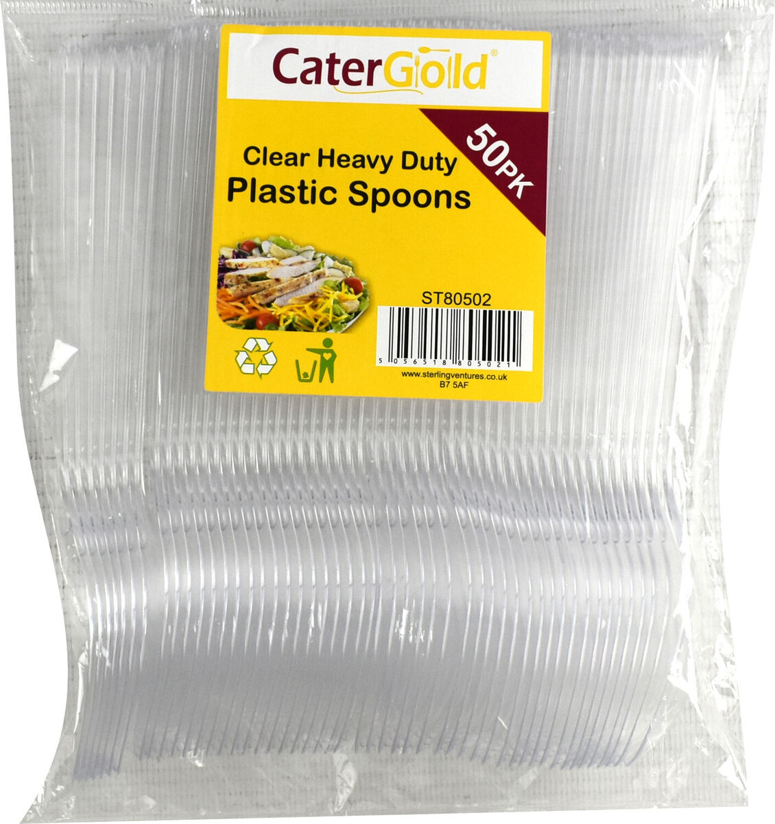 Clear HD Reusable Plastic Tea Spoons 50PK