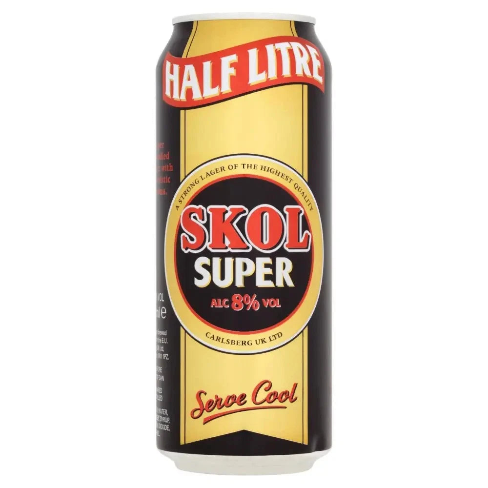Skol Super Strong Lager Beer 500ml Cans