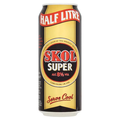 Skol Super Strong Lager Beer 500ml Cans