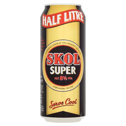 Skol Super Strong Lager Beer 500ml Cans