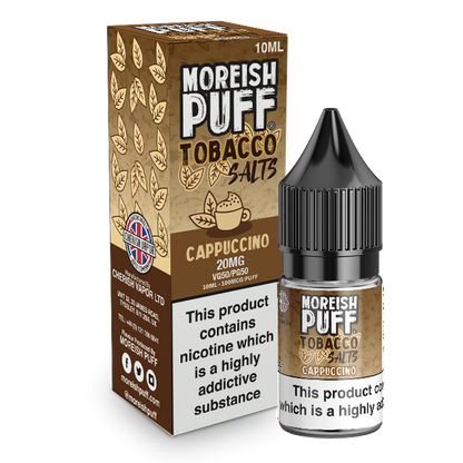 Moreish Puff Salts Cappuccino Tobacco 10ml Nic Salt-20mg