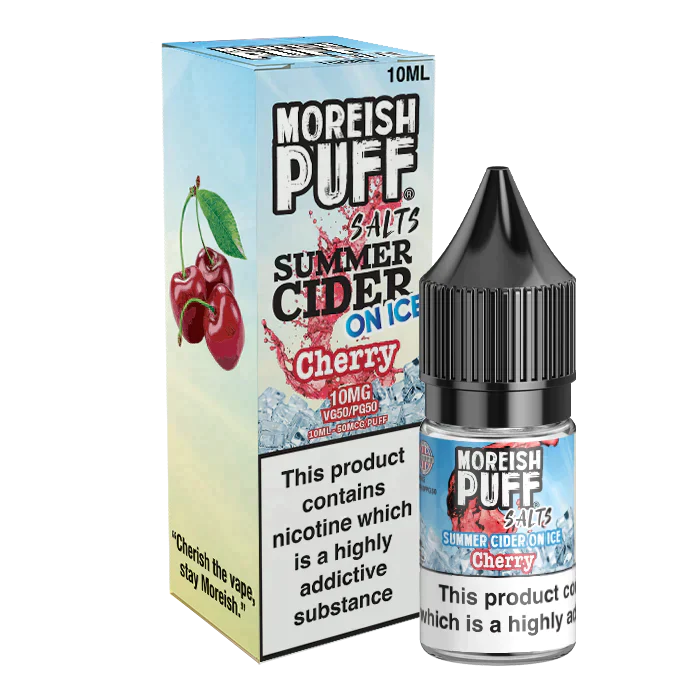 Moreish Puff Cherry Summer Cider on Ice 10ml Nic Salt