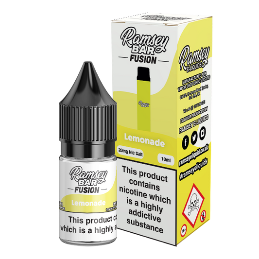 Ramsey Bar Fusion Lemonade 10ml Nic Salt