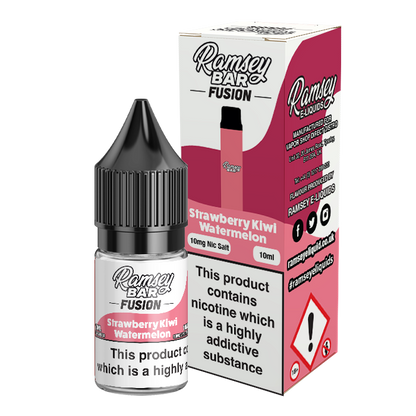 Ramsey Bar Fusion Strawberry Kiwi Watermelon Ice 10ml Nic Salt