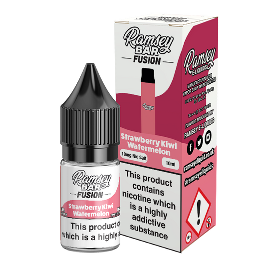 Ramsey Bar Fusion Strawberry Kiwi Watermelon Ice 10ml Nic Salt